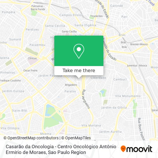 Mapa Casarão da Oncologia - Centro Oncológico Antônio Ermírio de Moraes