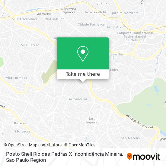 Mapa Posto Shell Rio das Pedras X Inconfidência Mineira