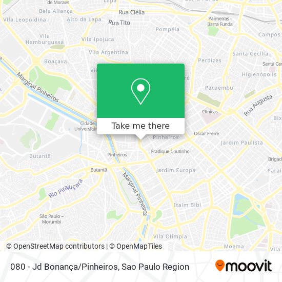 080 - Jd Bonança/Pinheiros map