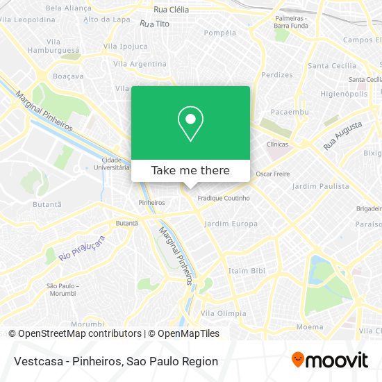 Mapa Vestcasa - Pinheiros