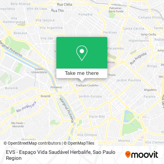 Mapa EVS - Espaço Vida Saudável Herbalife