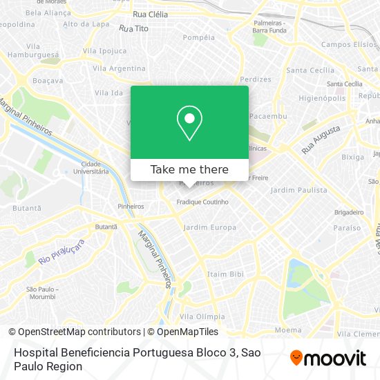 Hospital Beneficiencia Portuguesa Bloco 3 map