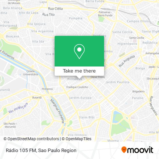 Mapa Rádio 105 FM