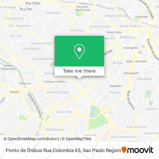 Ponto de Ônibus Rua Colombia 65 map