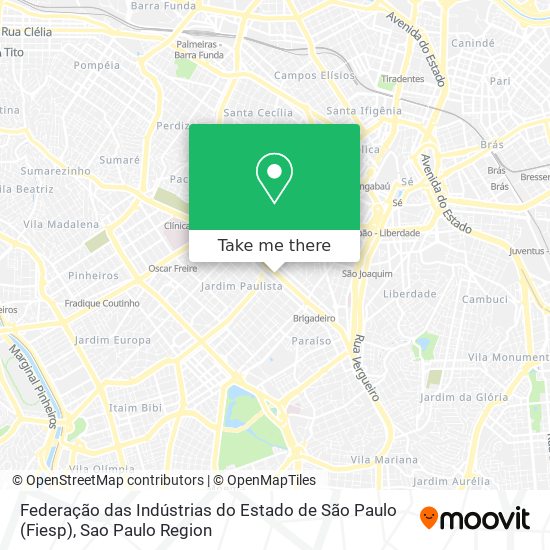 Federação das Indústrias do Estado de São Paulo (Fiesp) map