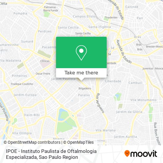 Mapa IPOE - Instituto Paulista de Oftalmologia Especializada