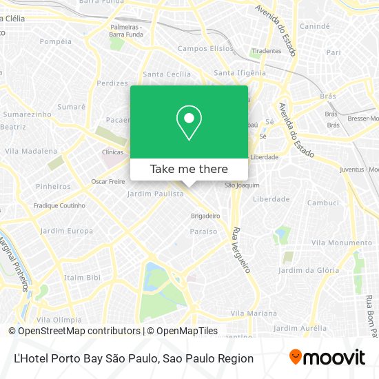 Mapa L'Hotel Porto Bay São Paulo