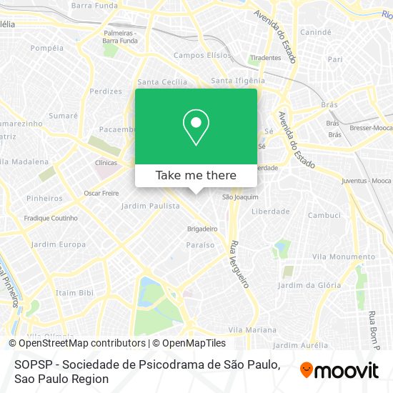 Mapa SOPSP - Sociedade de Psicodrama de São Paulo