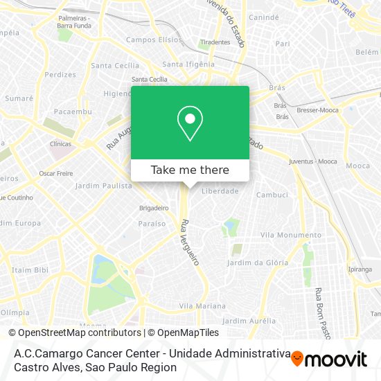 A.C.Camargo Cancer Center - Unidade Administrativa Castro Alves map
