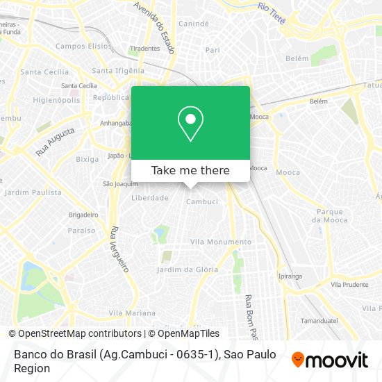 Mapa Banco do Brasil (Ag.Cambuci - 0635-1)