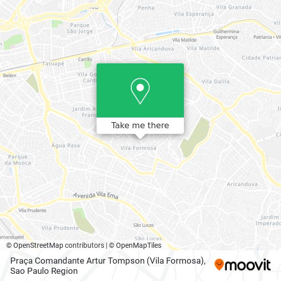 Mapa Praça Comandante Artur Tompson (Vila Formosa)
