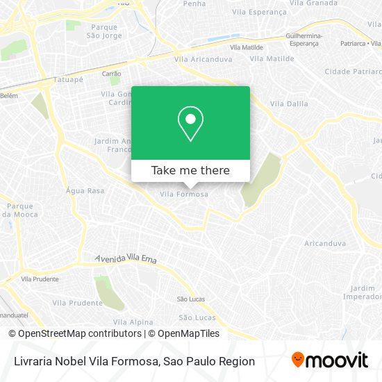 Livraria Nobel Vila Formosa map