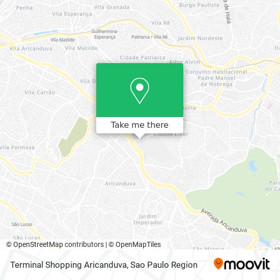 Terminal Shopping Aricanduva map