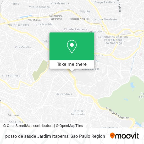Mapa posto de saude Jardim Itapema