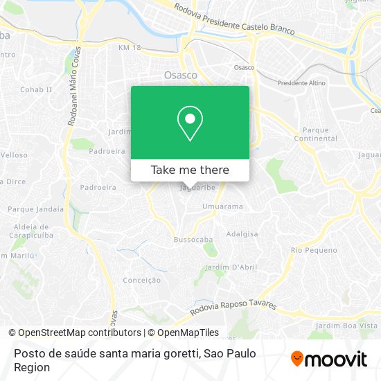 Posto de saúde santa maria goretti map