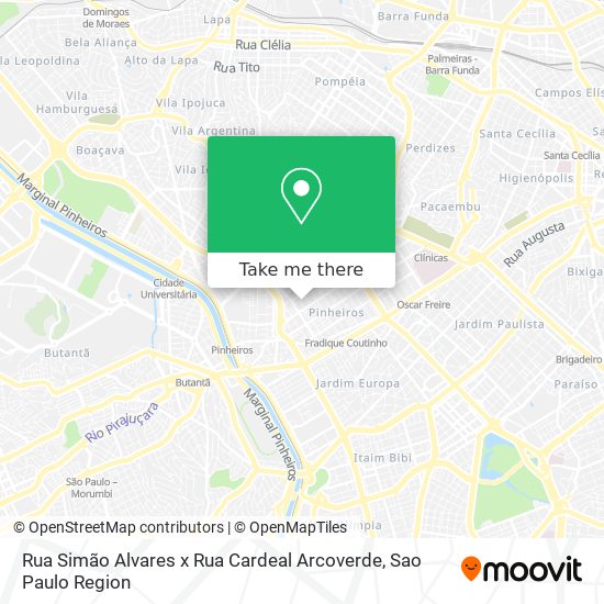 Mapa Rua Simão Alvares x Rua Cardeal Arcoverde