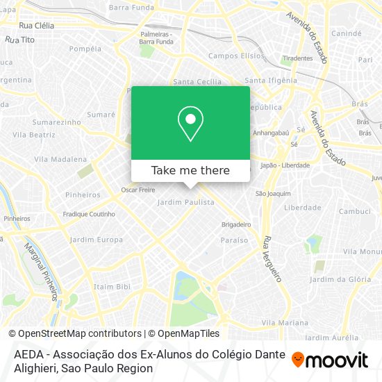 AEDA - Associação dos Ex-Alunos do Colégio Dante Alighieri map