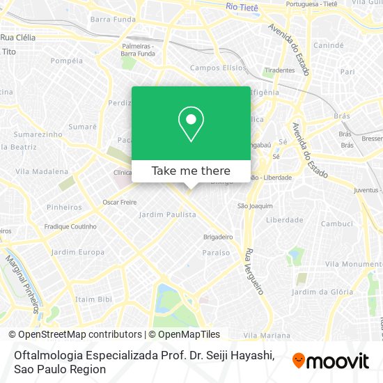 Oftalmologia Especializada Prof. Dr. Seiji Hayashi map