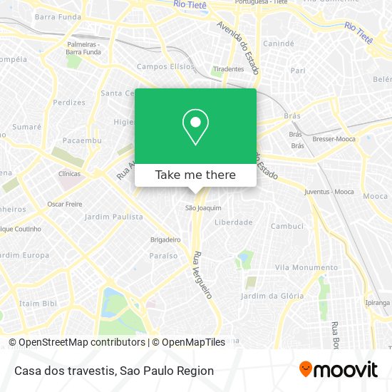 How to get to Casa dos travestis in Bela Vista by Bus, Train or Metro?