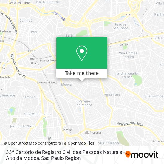 33º Cartório de Registro Civil das Pessoas Naturais - Alto da Mooca map