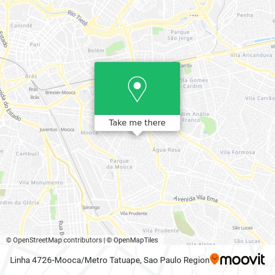 Linha 4726-Mooca/Metro Tatuape map