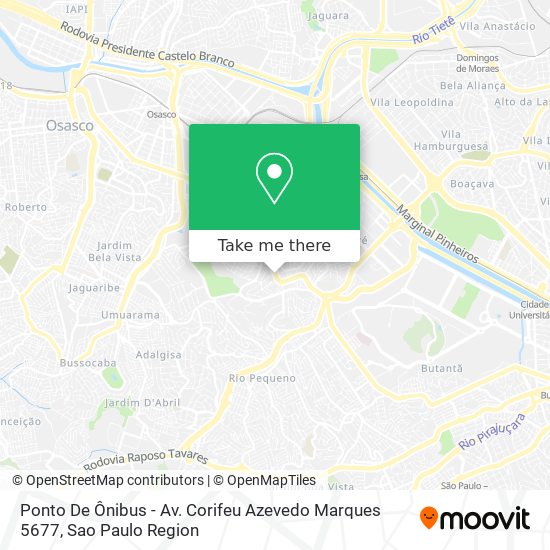 Mapa Ponto De Ônibus - Av. Corifeu Azevedo Marques 5677
