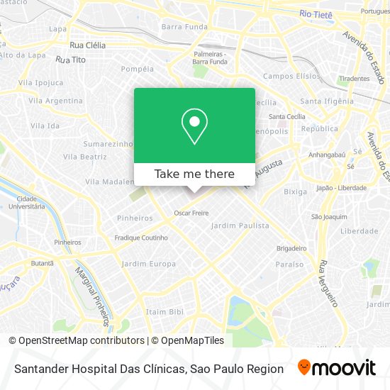 Mapa Santander Hospital Das Clínicas