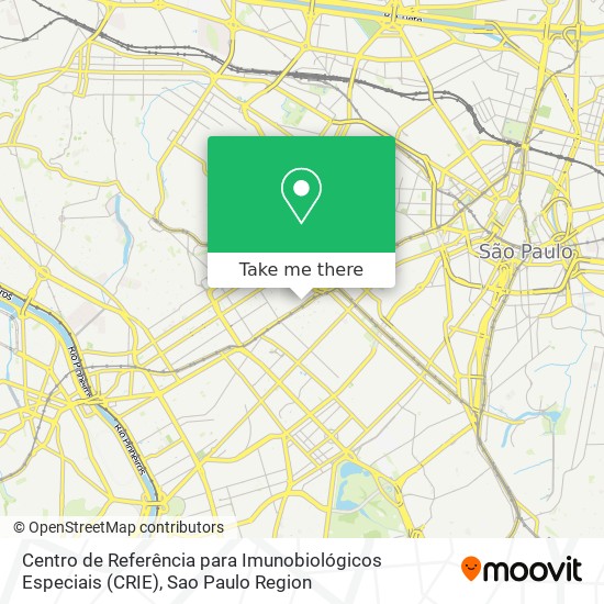 Centro de Referência para Imunobiológicos Especiais (CRIE) map