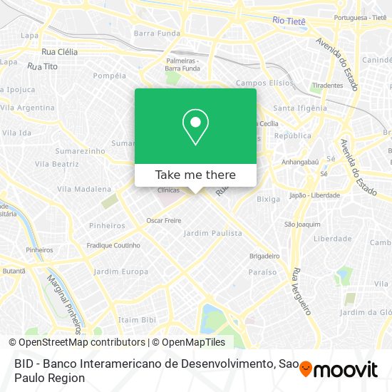 BID - Banco Interamericano de Desenvolvimento map