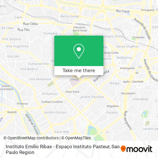 Instituto Emilio Ribas - Espaço Instituto Pasteur map