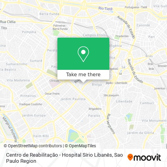 Centro de Reabilitação - Hospital Sírio Libanês map