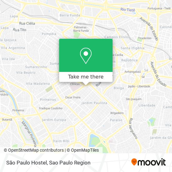 São Paulo Hostel map