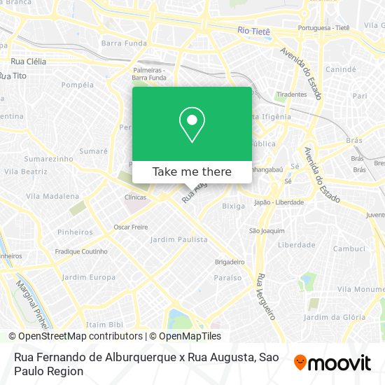 Rua Fernando de Alburquerque x Rua Augusta map