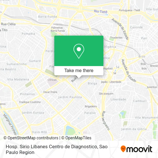 Hosp. Sirio Libanes Centro de Diagnostico map