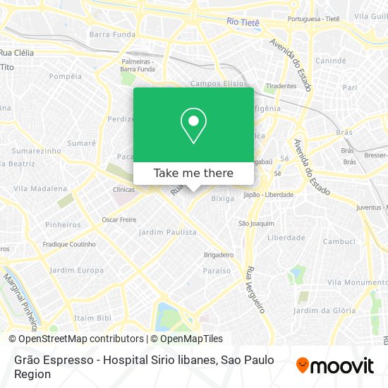 Grão Espresso - Hospital Sirio libanes map