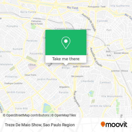 Treze De Maio Show map