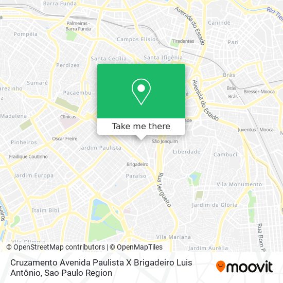 Cruzamento Avenida Paulista X Brigadeiro Luis Antônio map