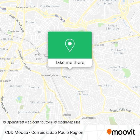 Mapa CDD Mooca - Correios
