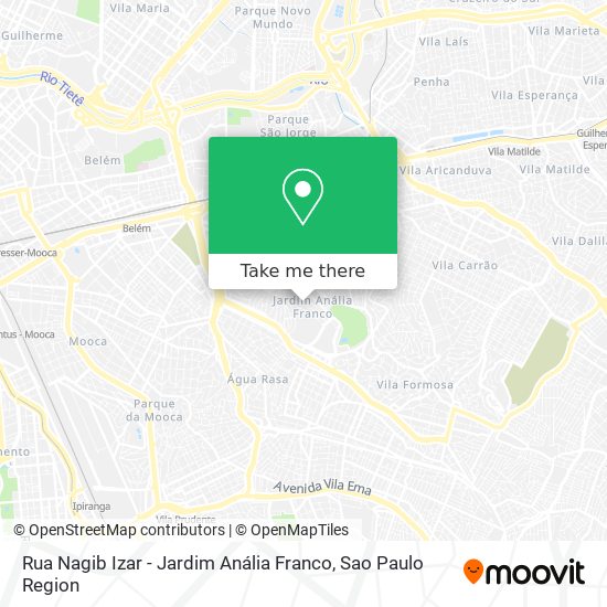 Mapa Rua Nagib Izar - Jardim Anália Franco