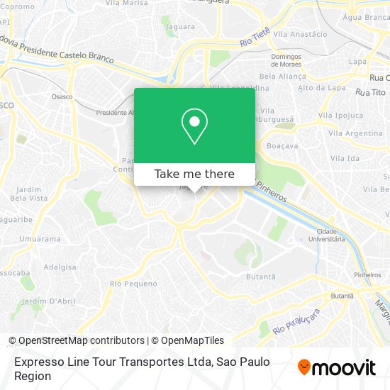 Mapa Expresso Line Tour Transportes Ltda