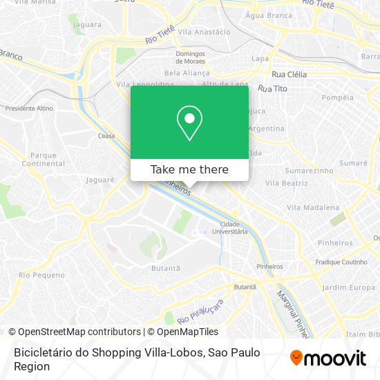 Bicicletário do Shopping Villa-Lobos map