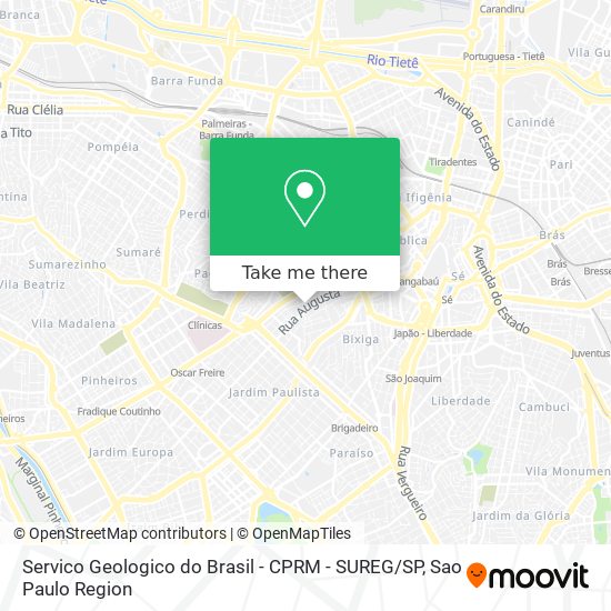 Mapa Servico Geologico do Brasil - CPRM - SUREG / SP