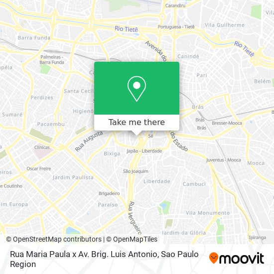 Rua Maria Paula x Av. Brig. Luis Antonio map