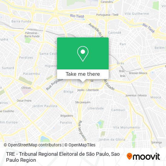 TRE - Tribunal Regional Eleitoral de São Paulo map