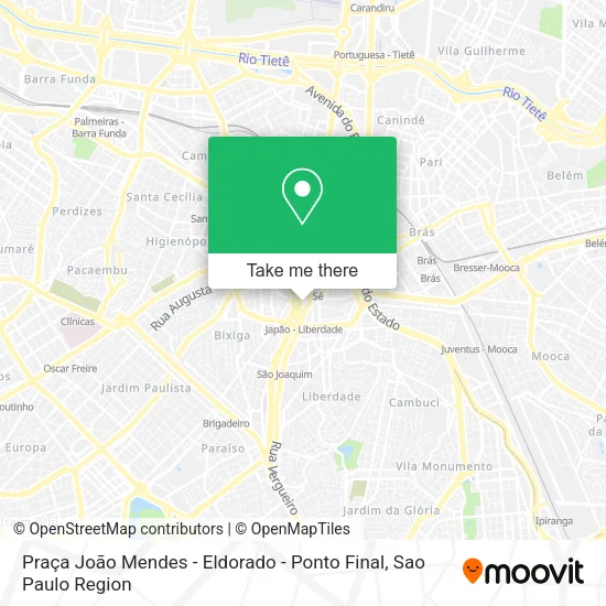 Praça João Mendes - Eldorado - Ponto Final map