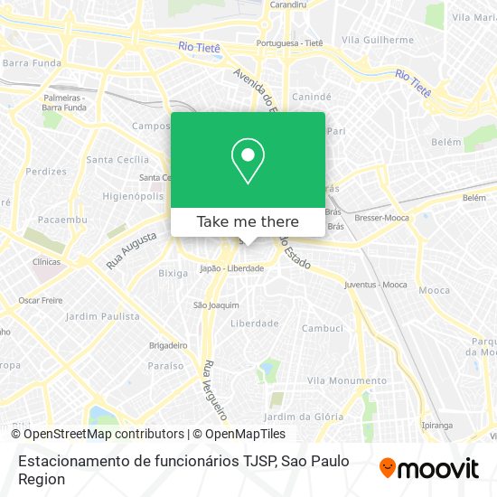 Estacionamento de funcionários TJSP map