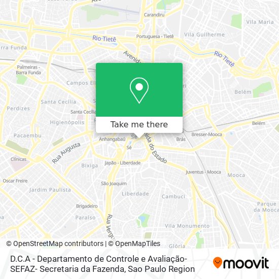 D.C.A - Departamento de Controle e Avaliação- SEFAZ- Secretaria da Fazenda map