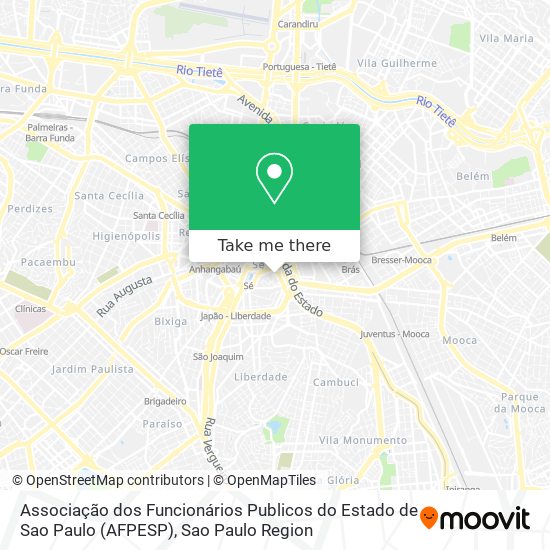 Associação dos Funcionários Publicos do Estado de Sao Paulo (AFPESP) map