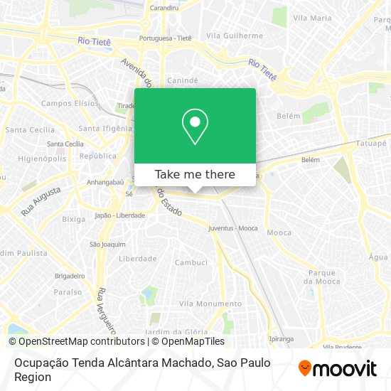 Ocupação Tenda Alcântara Machado map
