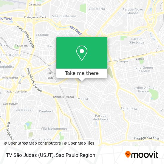 TV São Judas (USJT) map